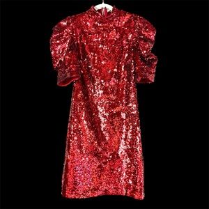 Alice + Olivia Sequin Dress NWT Red Bordeaux Size 4